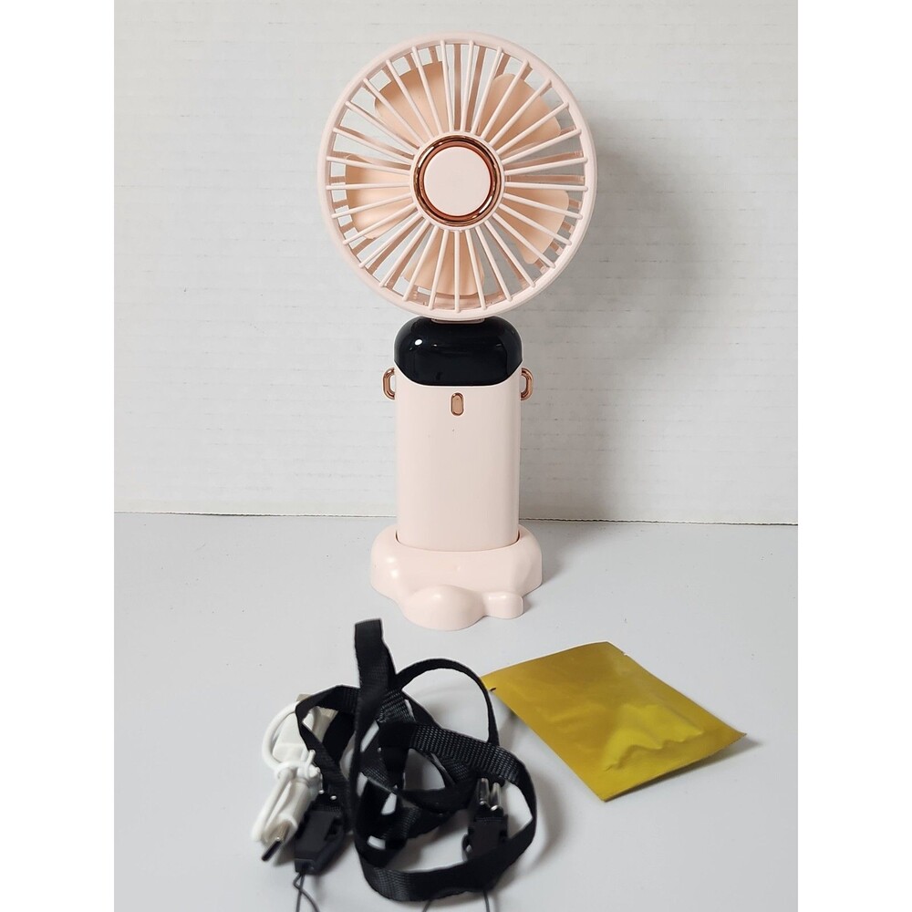 Portable Electric Handheld Fan USB Rechargeable - Pink
